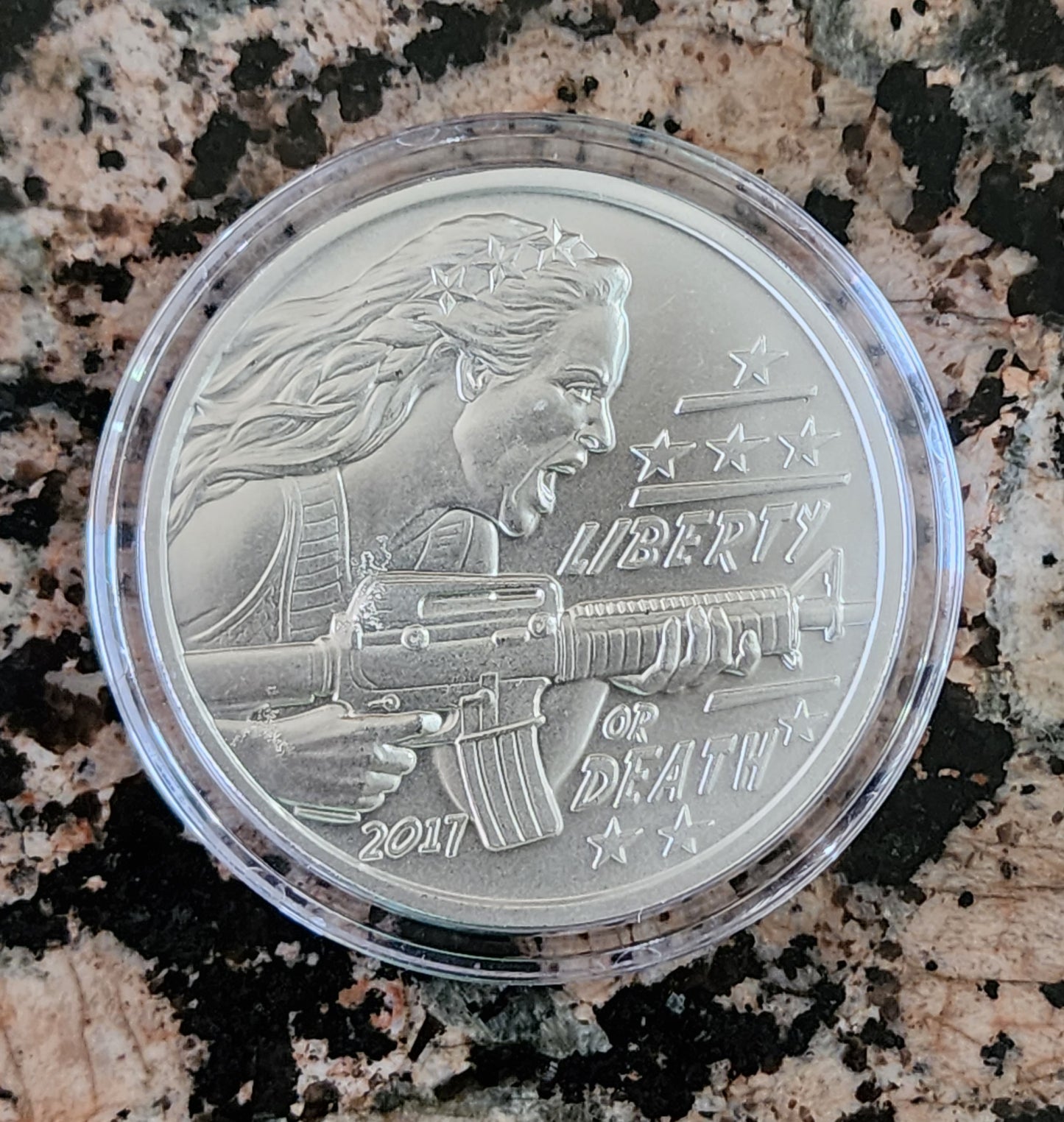 2017 Gary Marks Liberty 1oz Silver Round (2023 strike) .999 Silver Art Limited Edition w/Capsule