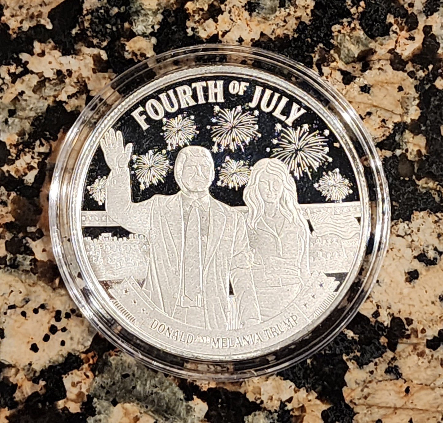 2023 Trump & Melania 4th of July 1 Oz Silver Round .999 Fine Limited Edition