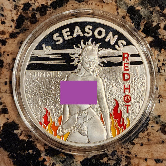 Summer - Red Hot - 4 Seasons 1oz .999 Fine Silver Round 100 Minted w/ COA