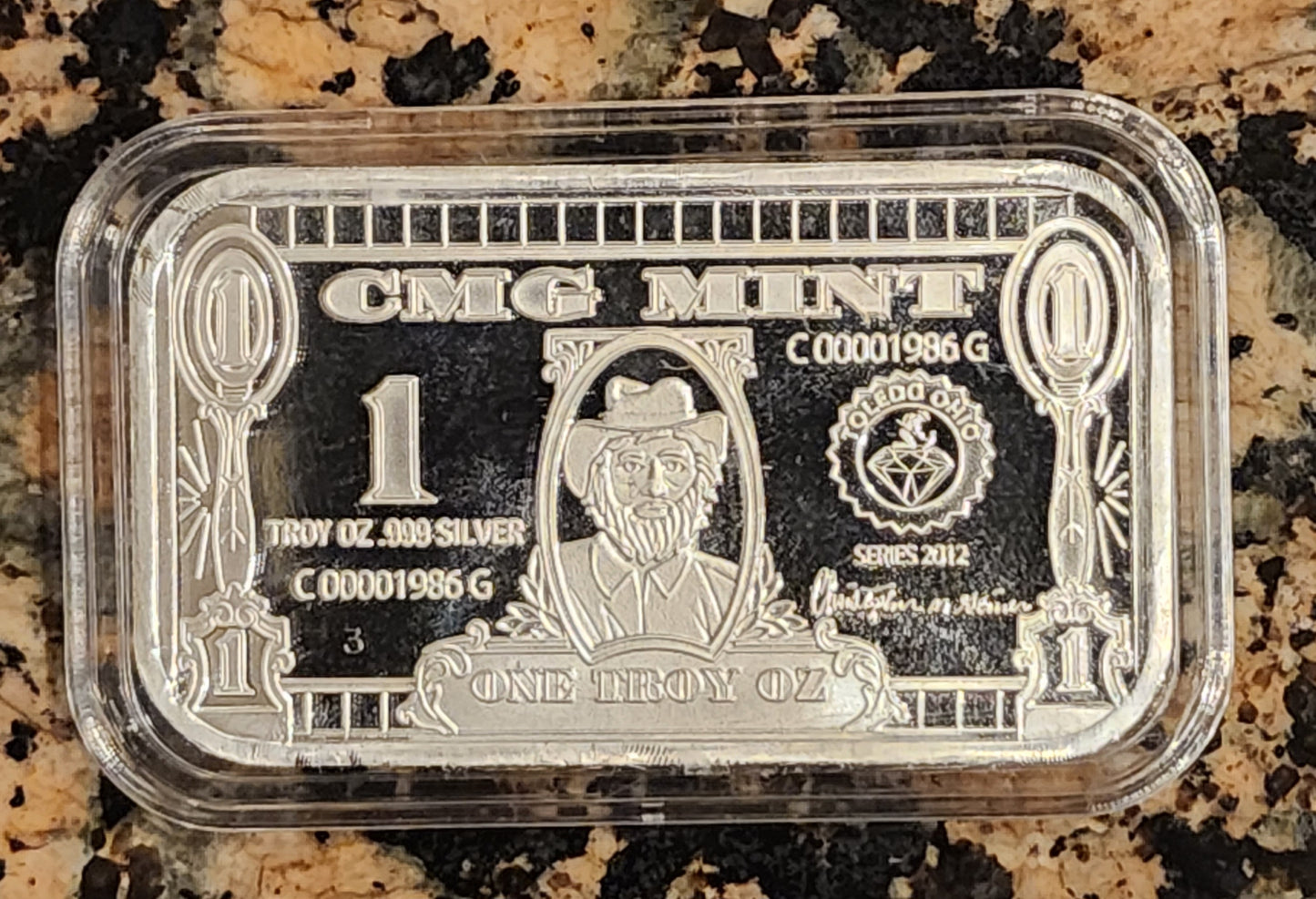 Christmas Ho Ho Ho Train Sexy 1 Oz .999 CMG Mint Silver Art Bar Rare w/ COA