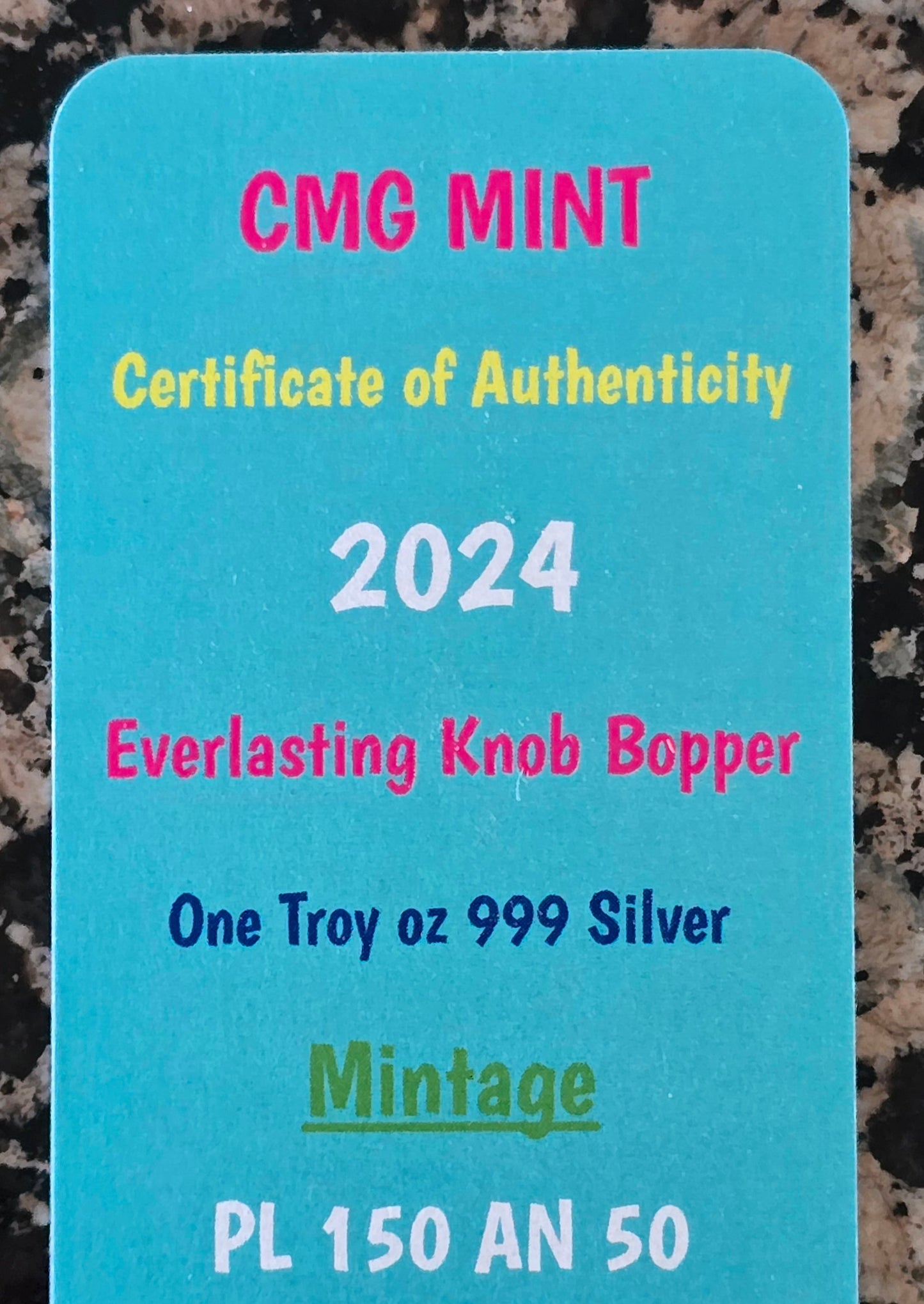 2024 Wanka GIrl Everlasting Knob Bopper 1 Oz .999 Silver Sexy Art Bar Rare 150 mintage w/ COA