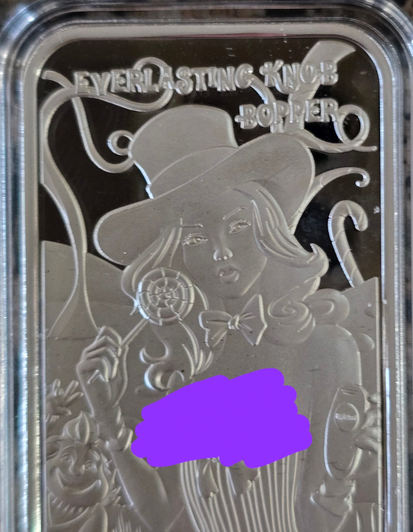 2024 Wanka GIrl Everlasting Knob Bopper 1 Oz .999 Silver Sexy Art Bar Rare 150 mintage w/ COA