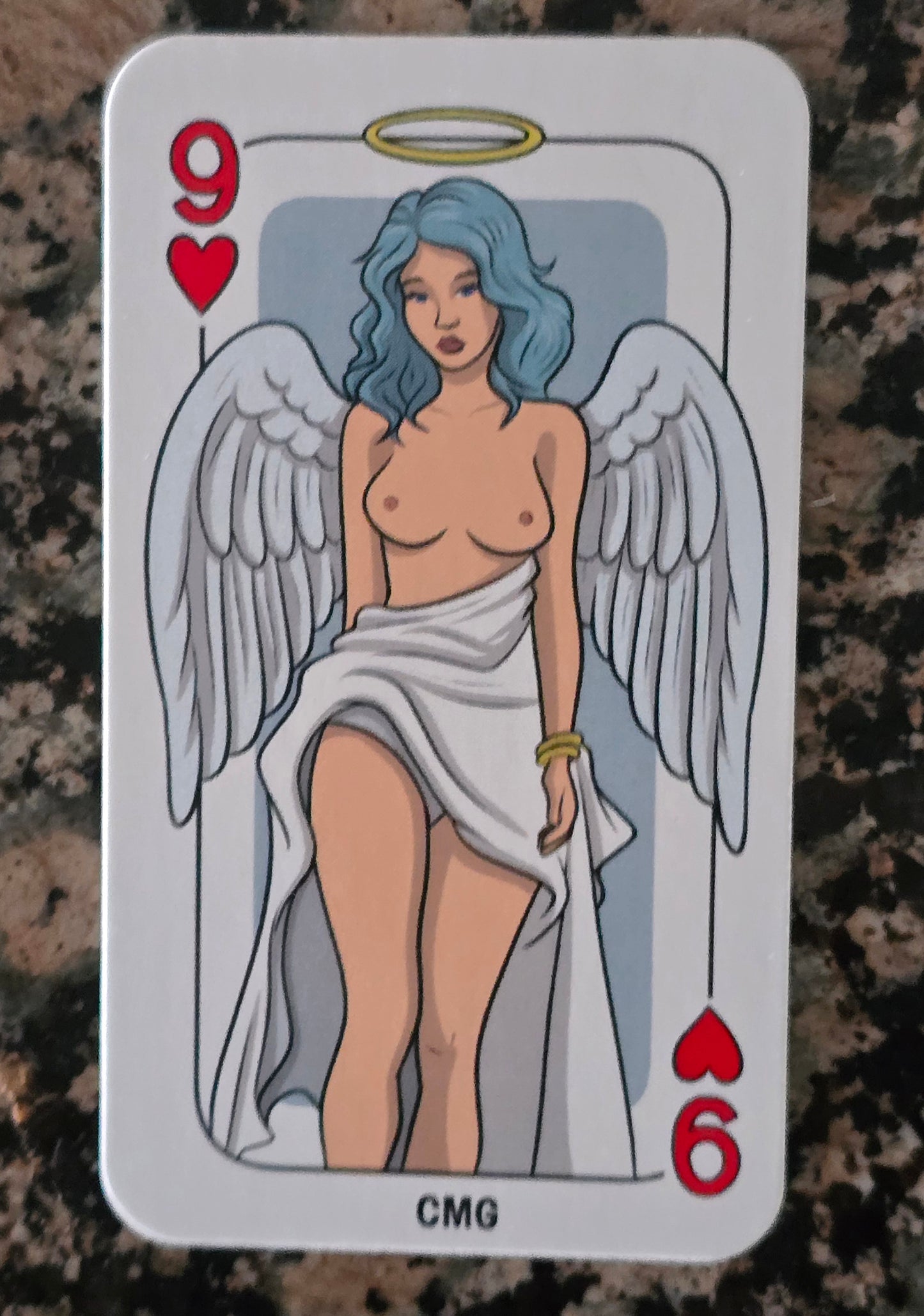 9 of Hearts GIrl 1 Oz .999 Silver Sexy Art Bar Rare 100 mintage w/ COA