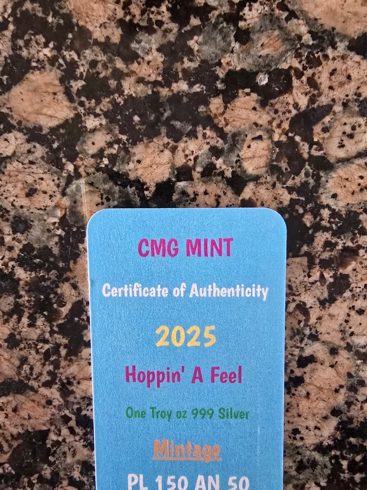 2025 Hoppin For a Feel 1 Oz .999 Silver Sexy CMG Art Bar Rare 150 mintage w/ COA