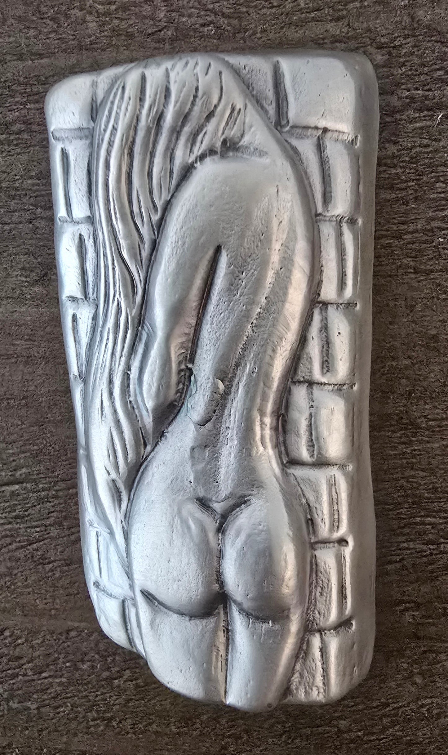 Silver Butt Girl Sexy 7 Troy Oz .999 Silver Hand Poured by Bison Bullion