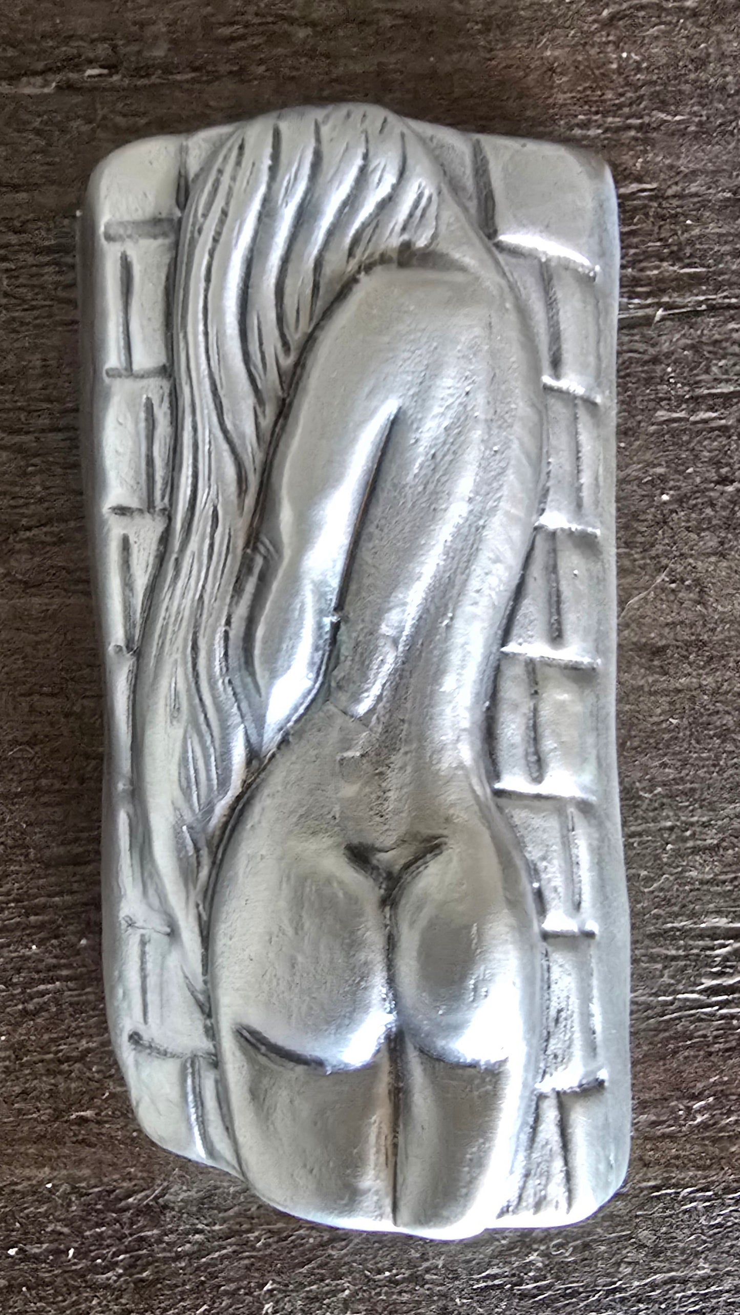 Silver Butt Girl Sexy 7 Troy Oz .999 Silver Hand Poured by Bison Bullion