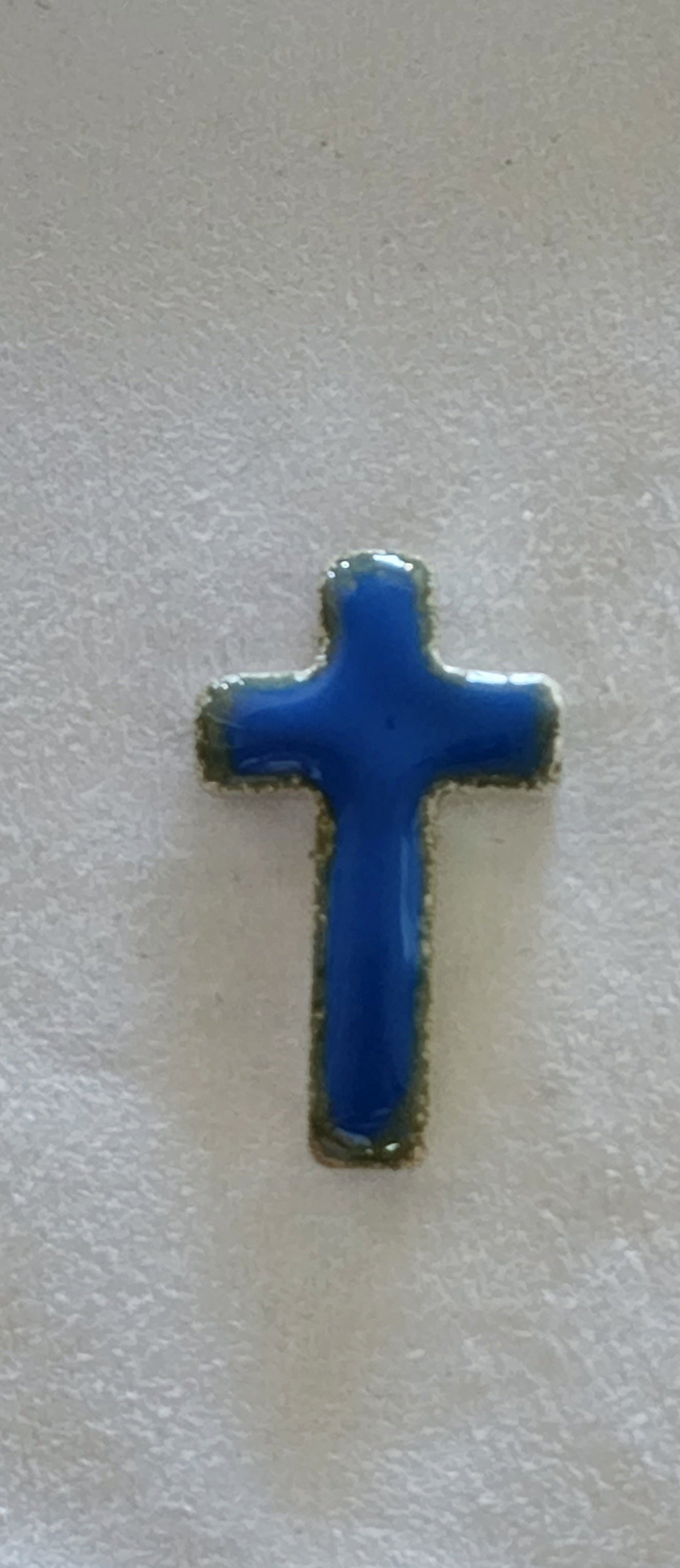Silver Cross Daphne Blue Enamel Art Bar .999 Fine 1 Oz
