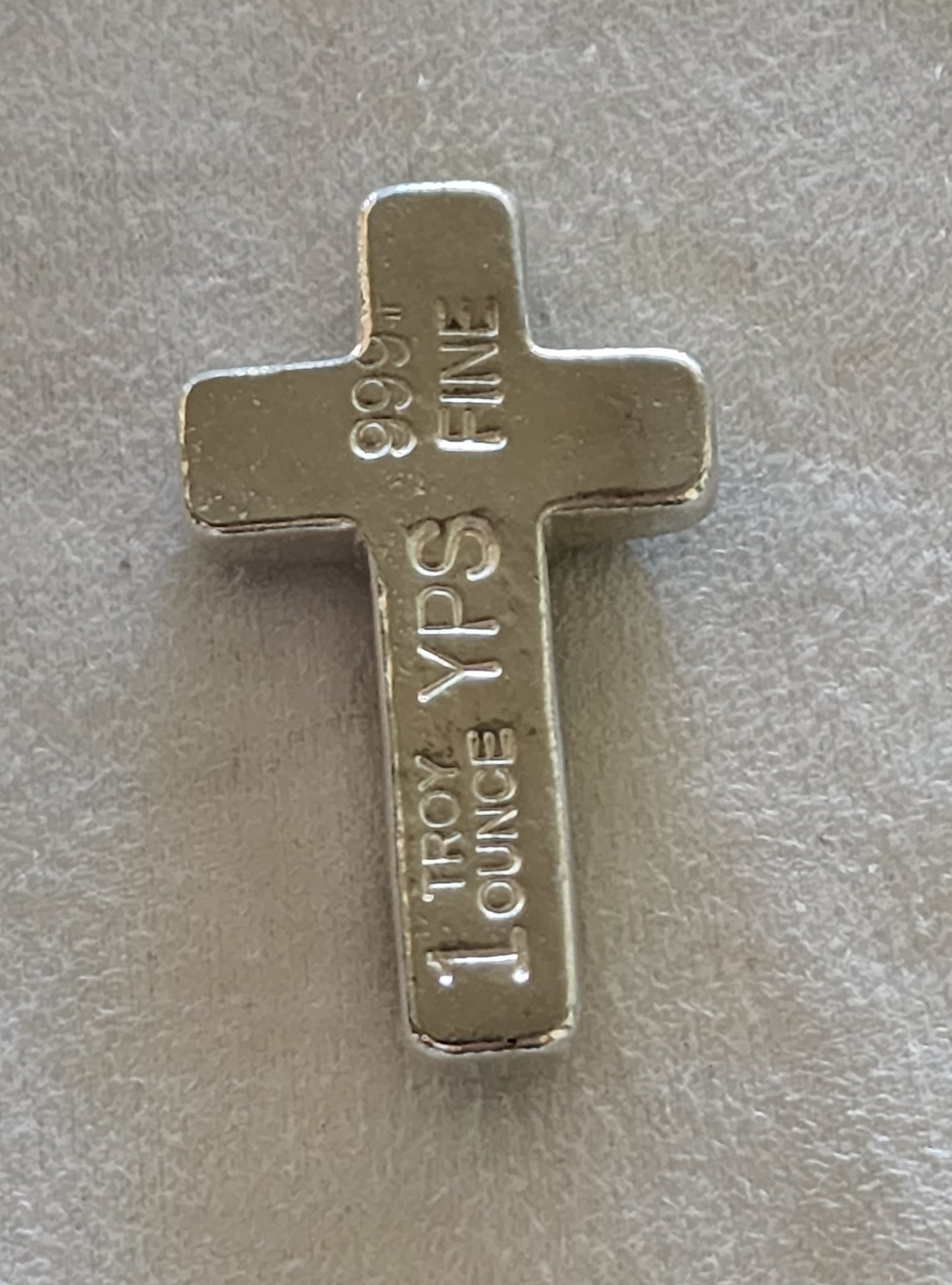 Silver Cross Daphne Blue Enamel Art Bar .999 Fine 1 Oz
