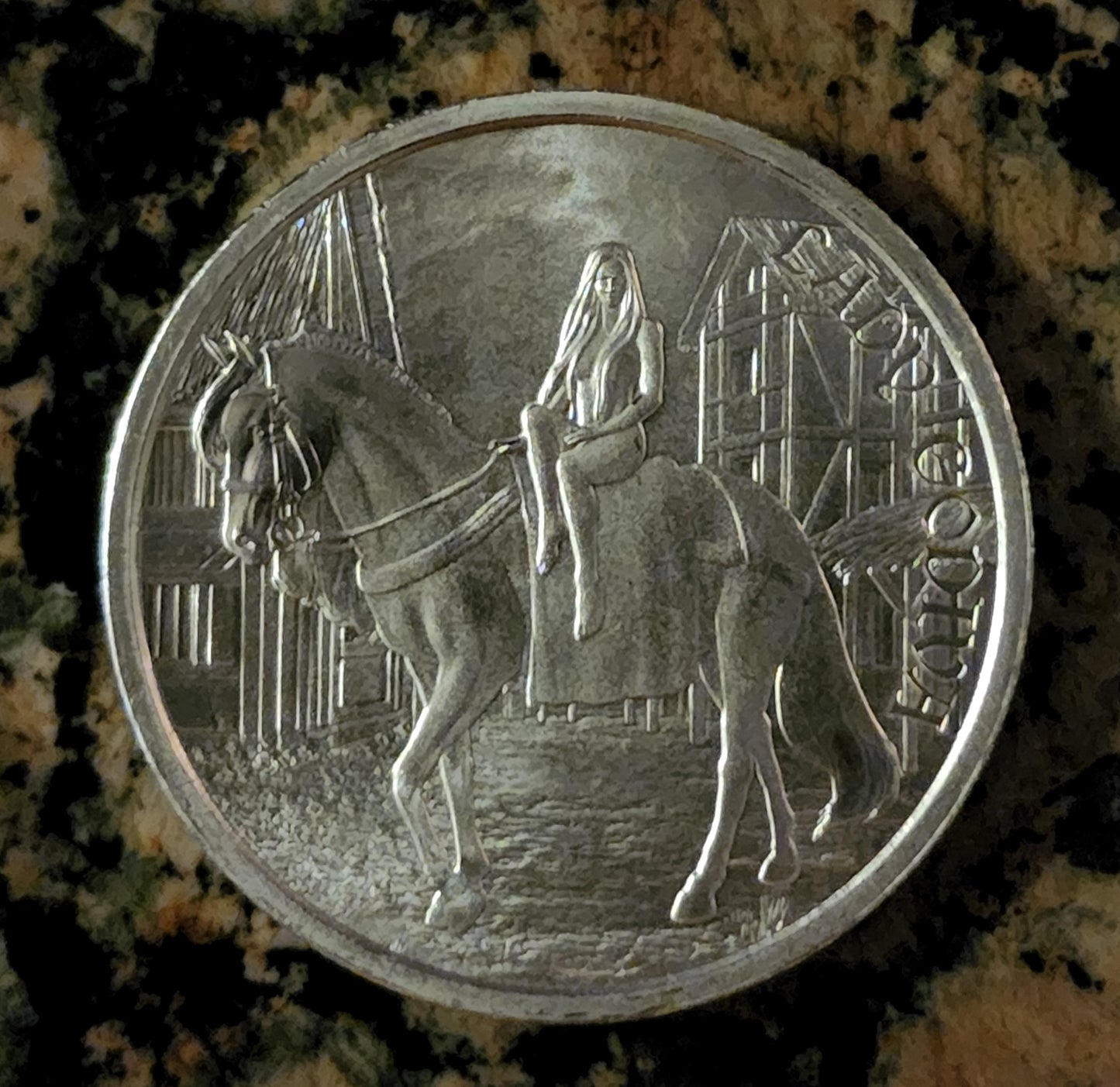 Medieval Legends Lady Godiva 1 Troy Oz .999 Fine Silver BU New w/ Protective Capsule