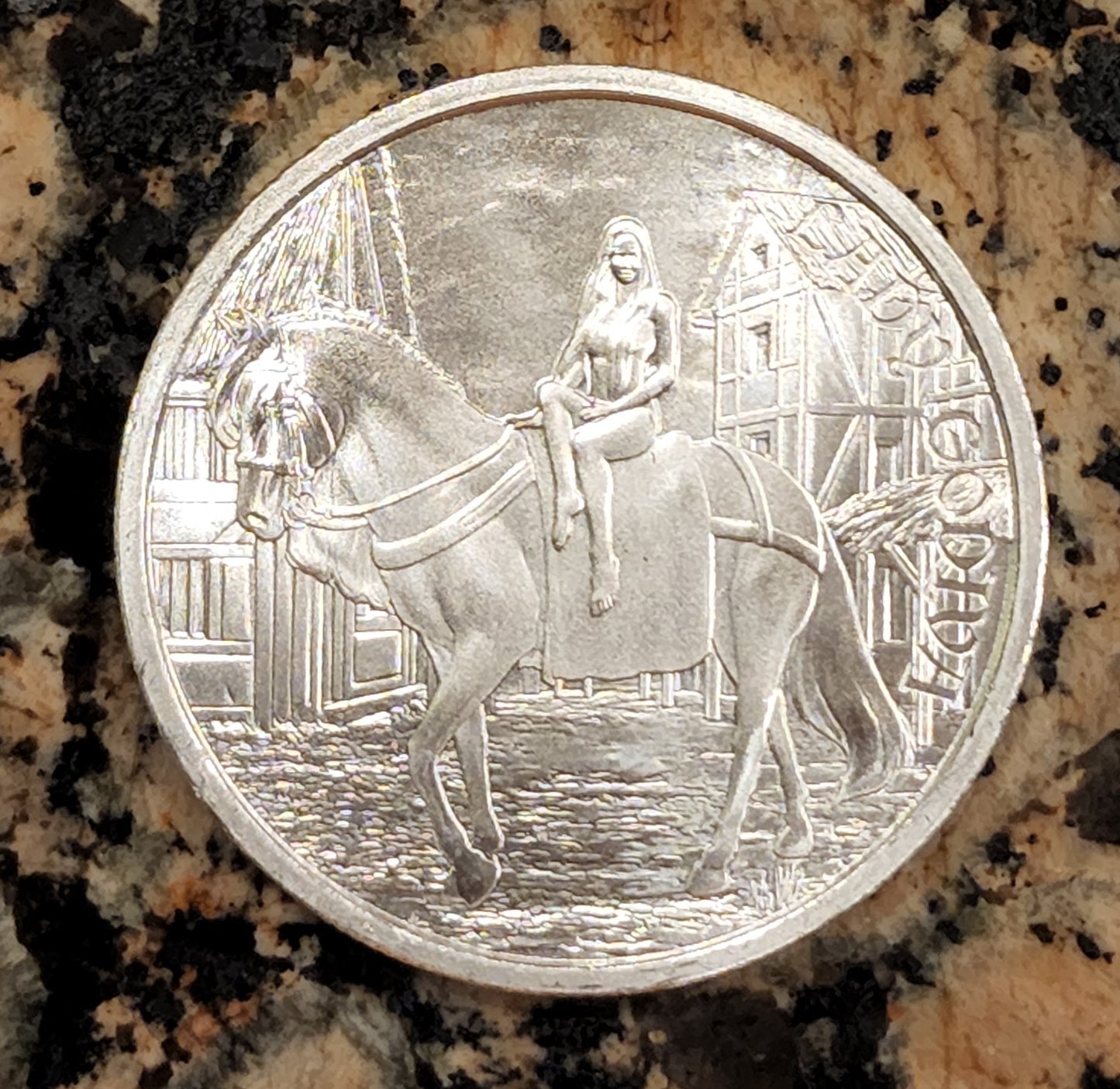 Medieval Legends Lady Godiva 1 Troy Oz .999 Fine Silver BU New w/ Protective Capsule