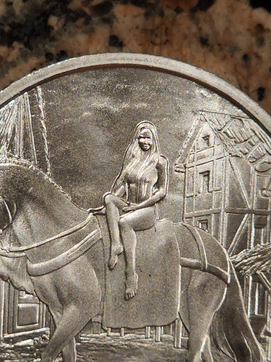 Medieval Legends Lady Godiva 1 Troy Oz .999 Fine Silver BU New w/ Protective Capsule