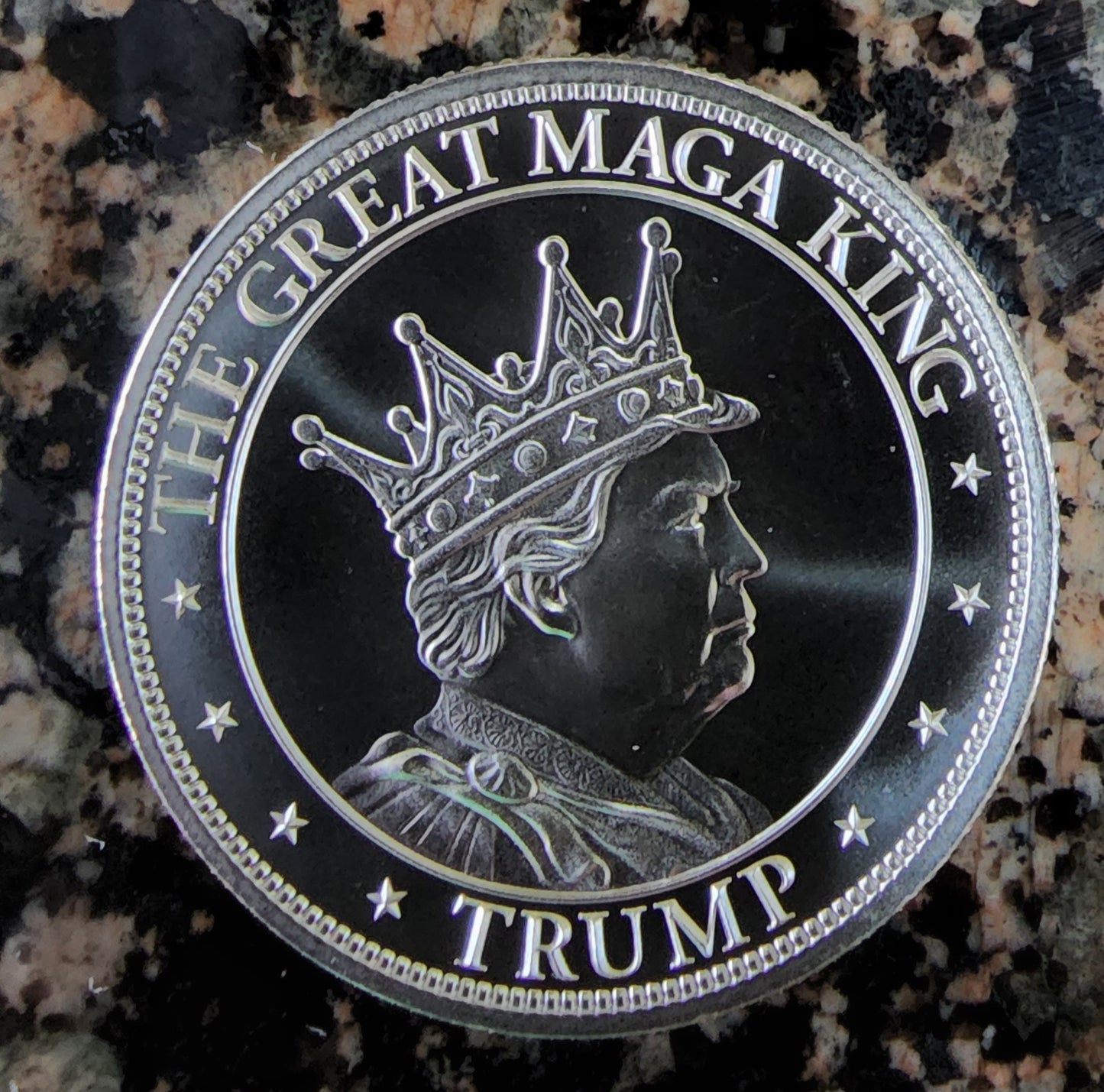 Trump The Great MAGA King 1 oz Silver Round .999 Fine BU with Protective Cap
