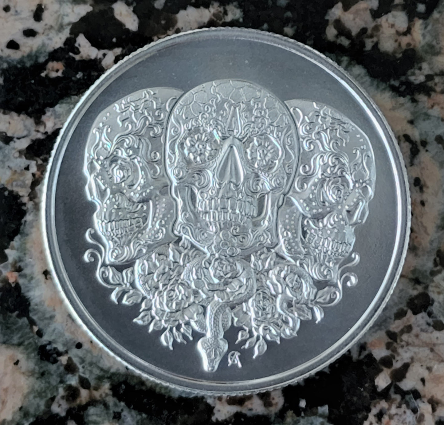 2023 Sugar Skull 1 Troy Oz Silver Round .999 BU Limited Mintage