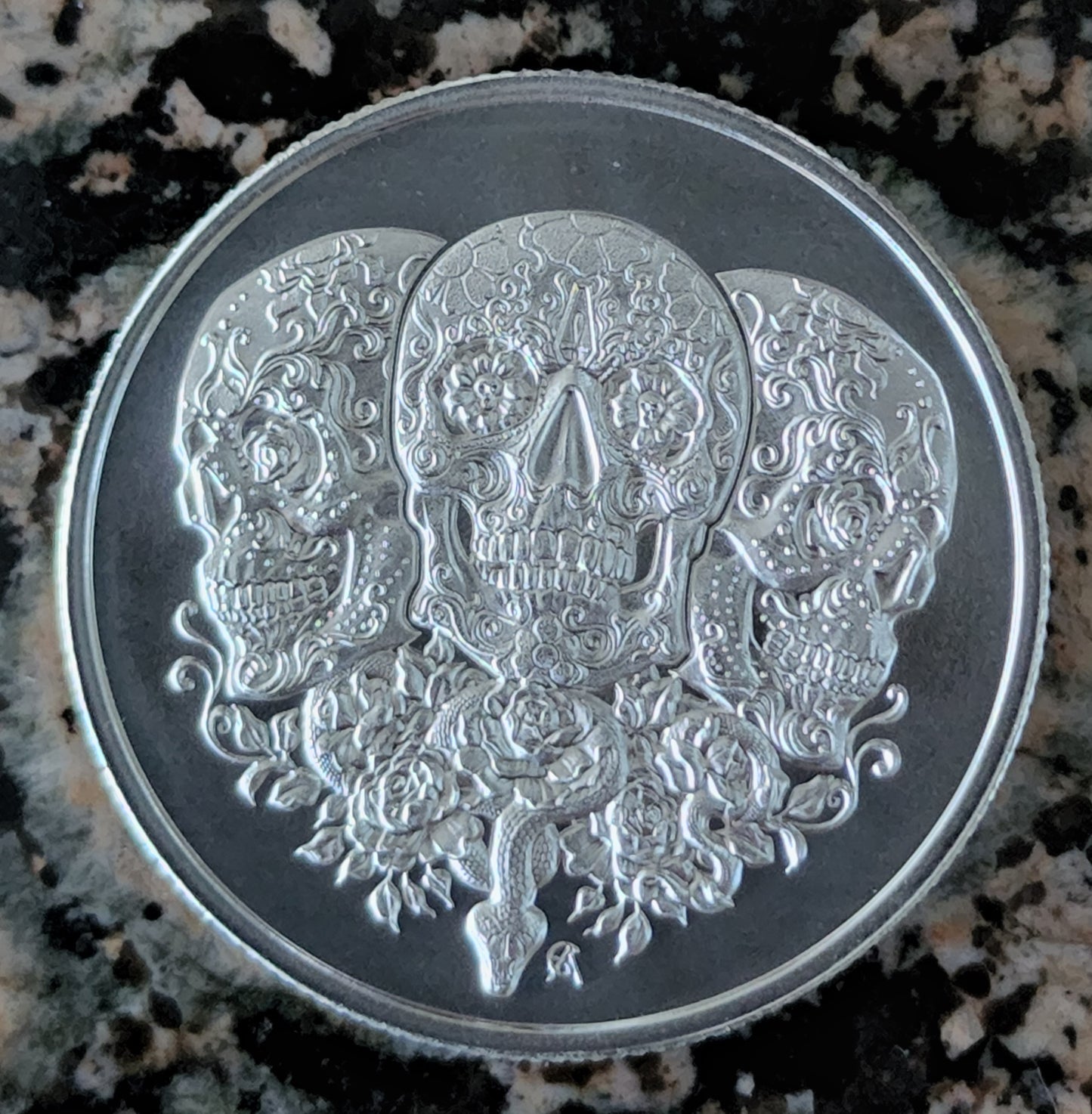 2023 Sugar Skull 1 Troy Oz Silver Round .999 BU Limited Mintage