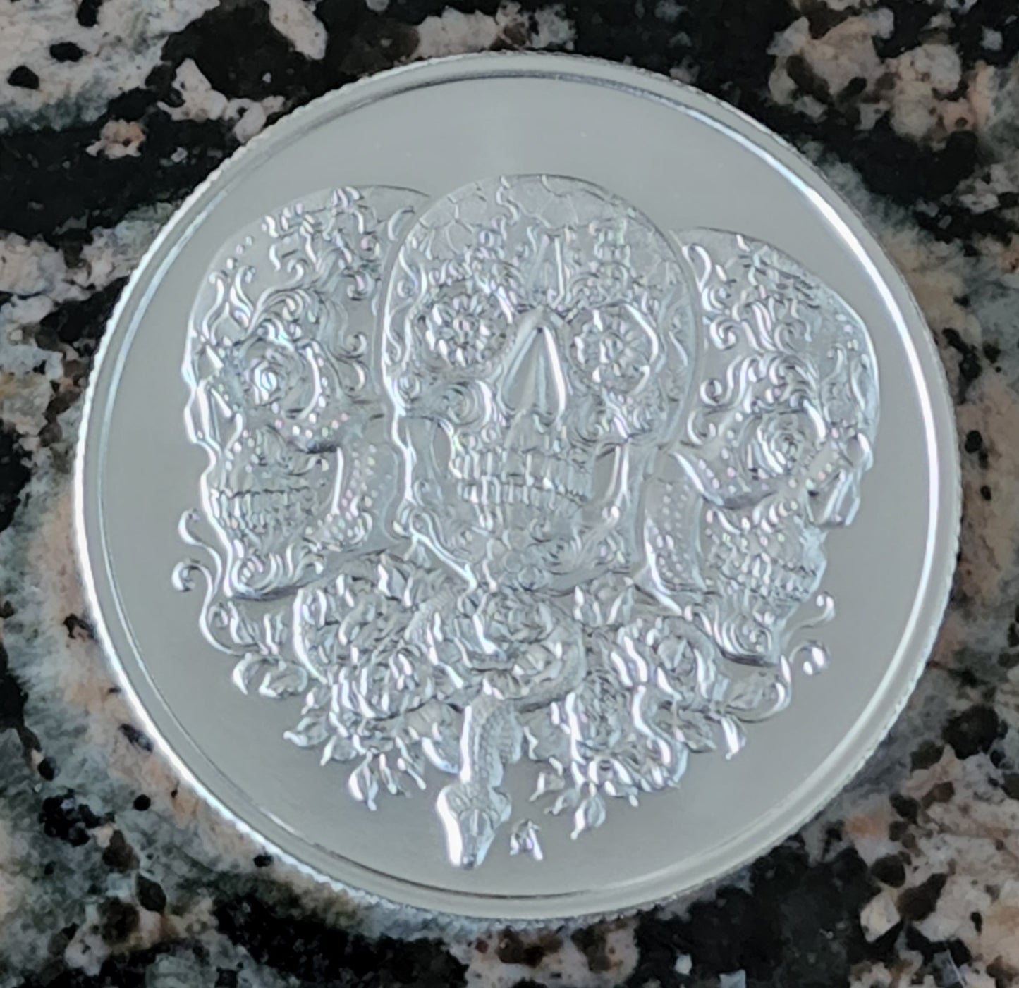 2023 Sugar Skull 1 Troy Oz Silver Round .999 BU Limited Mintage