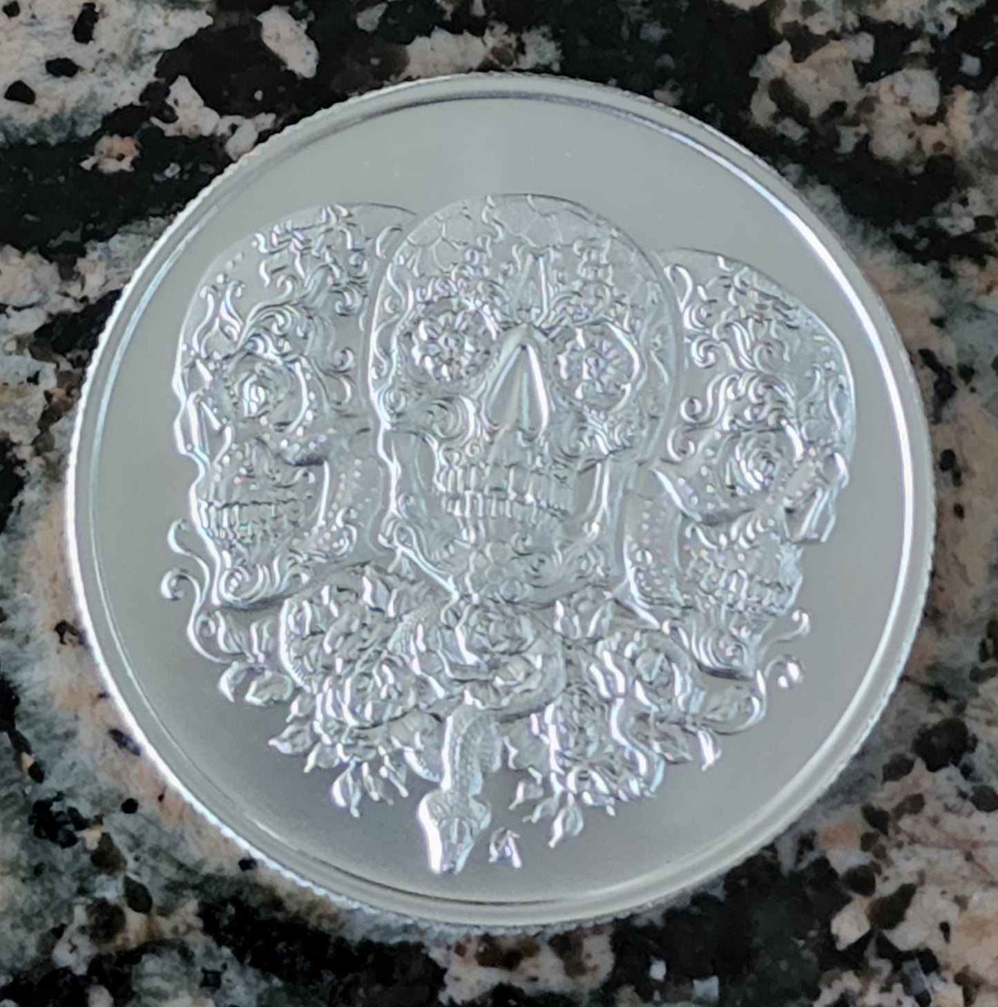 2023 Sugar Skull 1 Troy Oz Silver Round .999 BU Limited Mintage