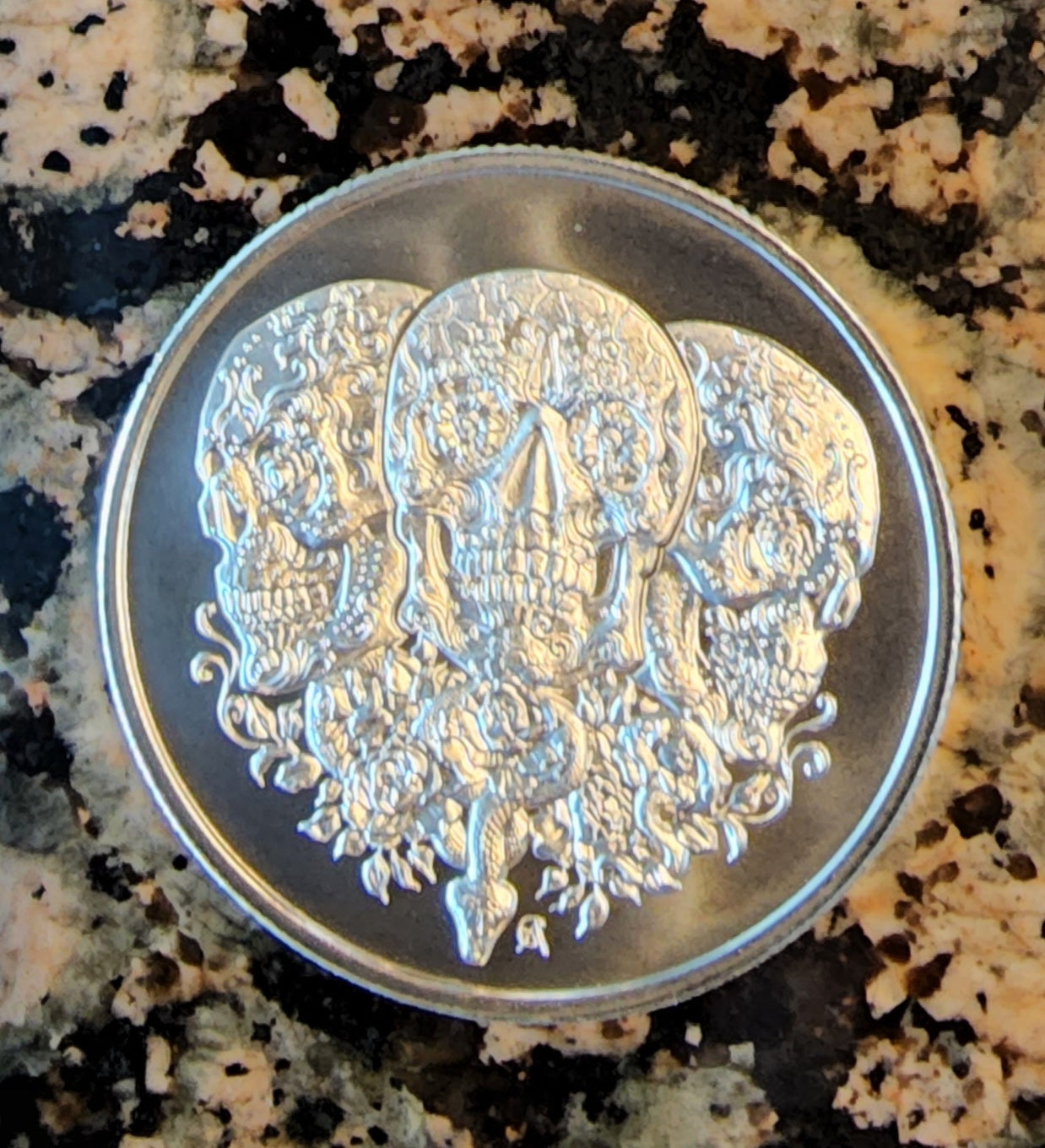 2023 Sugar Skull 1 Troy Oz Silver Round .999 BU Limited Mintage