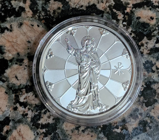 2022 JESUS COLLECTION LIGHT OF CHRIST 1 OZ .999 SILVER PROOF-LIKE COIN w/ CAPSULE