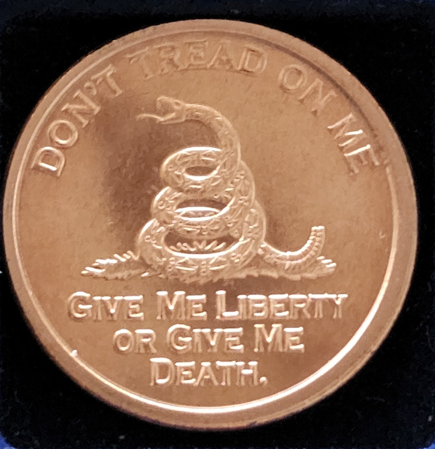 Don't Tread On Me - Liberty or Death 1 AVDP Ounce Pure Copper Round BU
