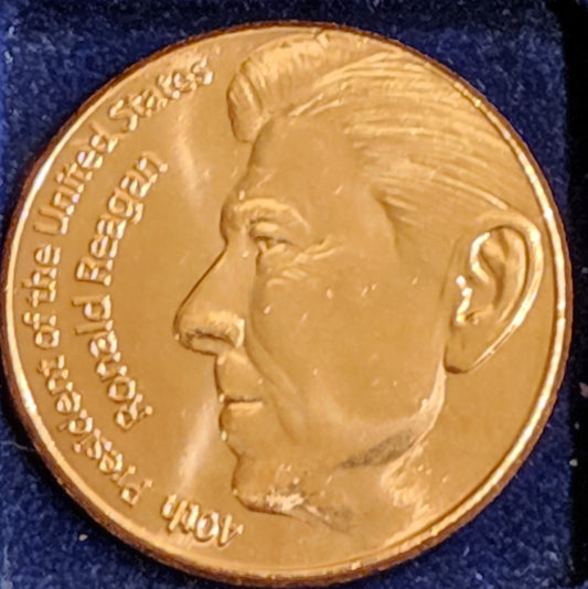 Ronald Reagan 40th Pres. 1 AVDP Ounce Pure Copper Round BU w/Protective Capsule