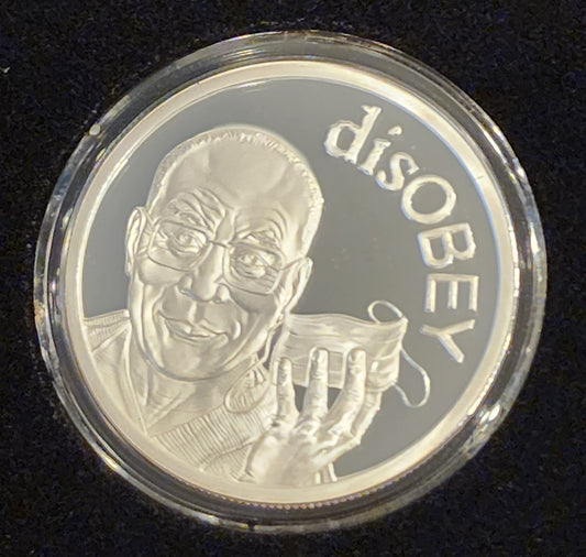 2021 SILVER SHIELD Dalai Lama V2 disOBEY #6 .999 Silver Proof Round w/COA