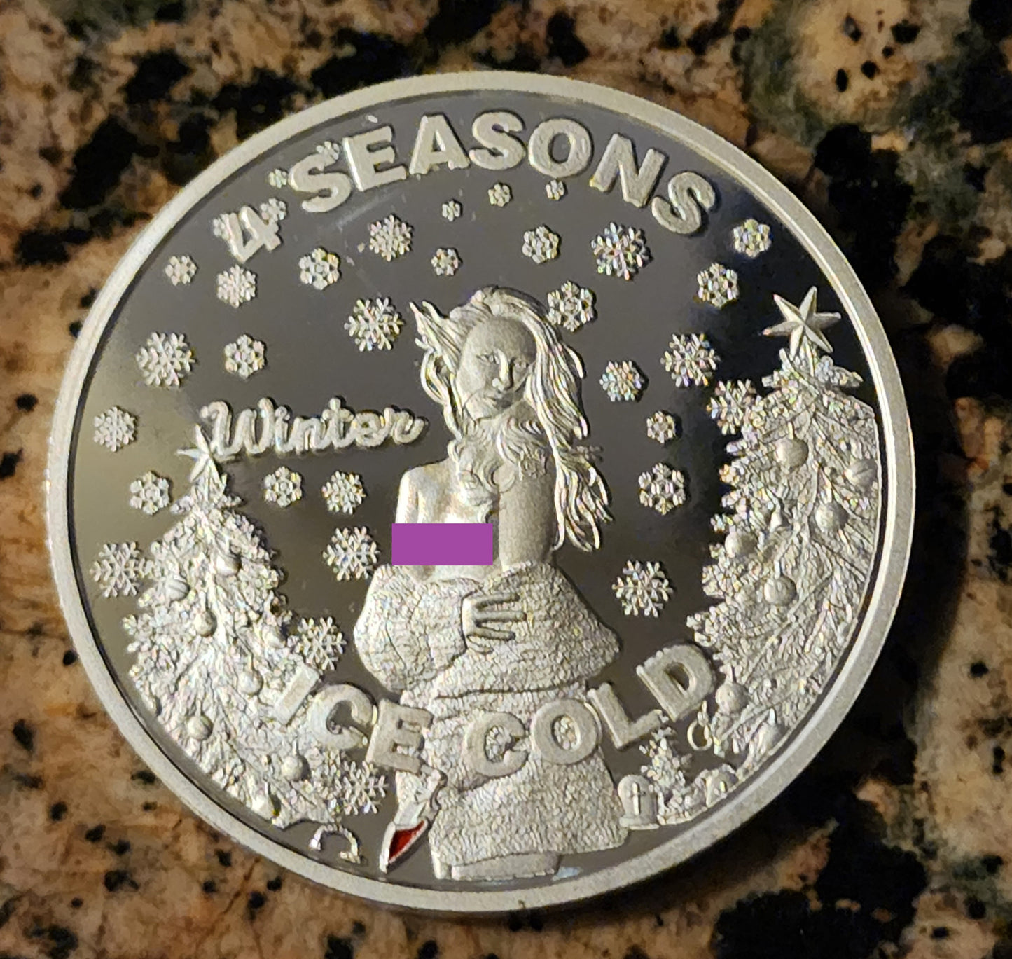 Winter - Ice Cold - 4 Seasons 1oz .999 Fine Silver Round 100 Minted w/ COA