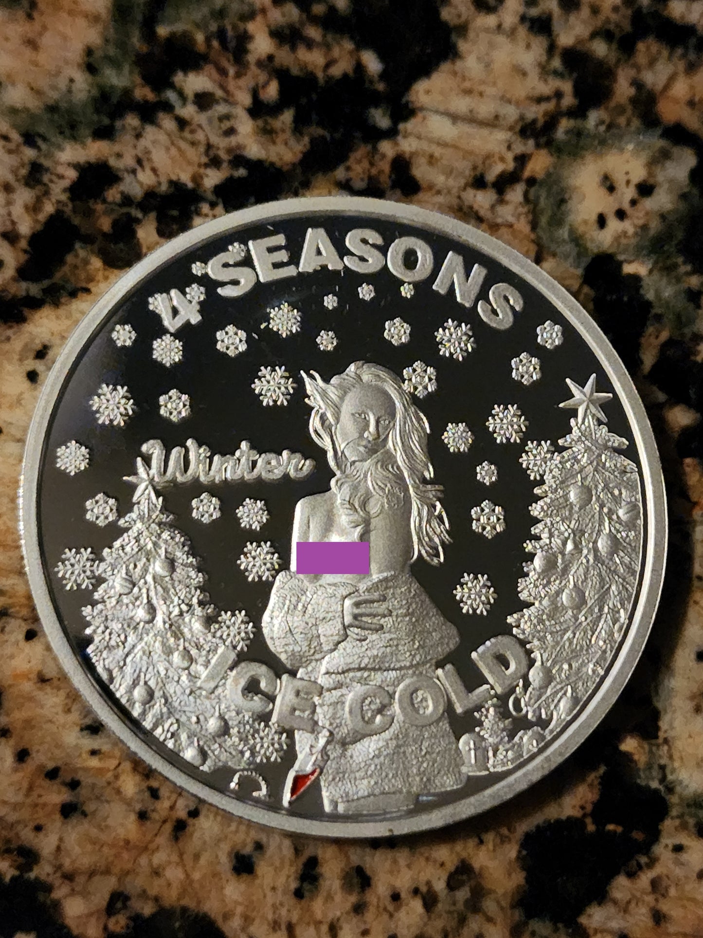 Winter - Ice Cold - 4 Seasons 1oz .999 Fine Silver Round 100 Minted w/ COA