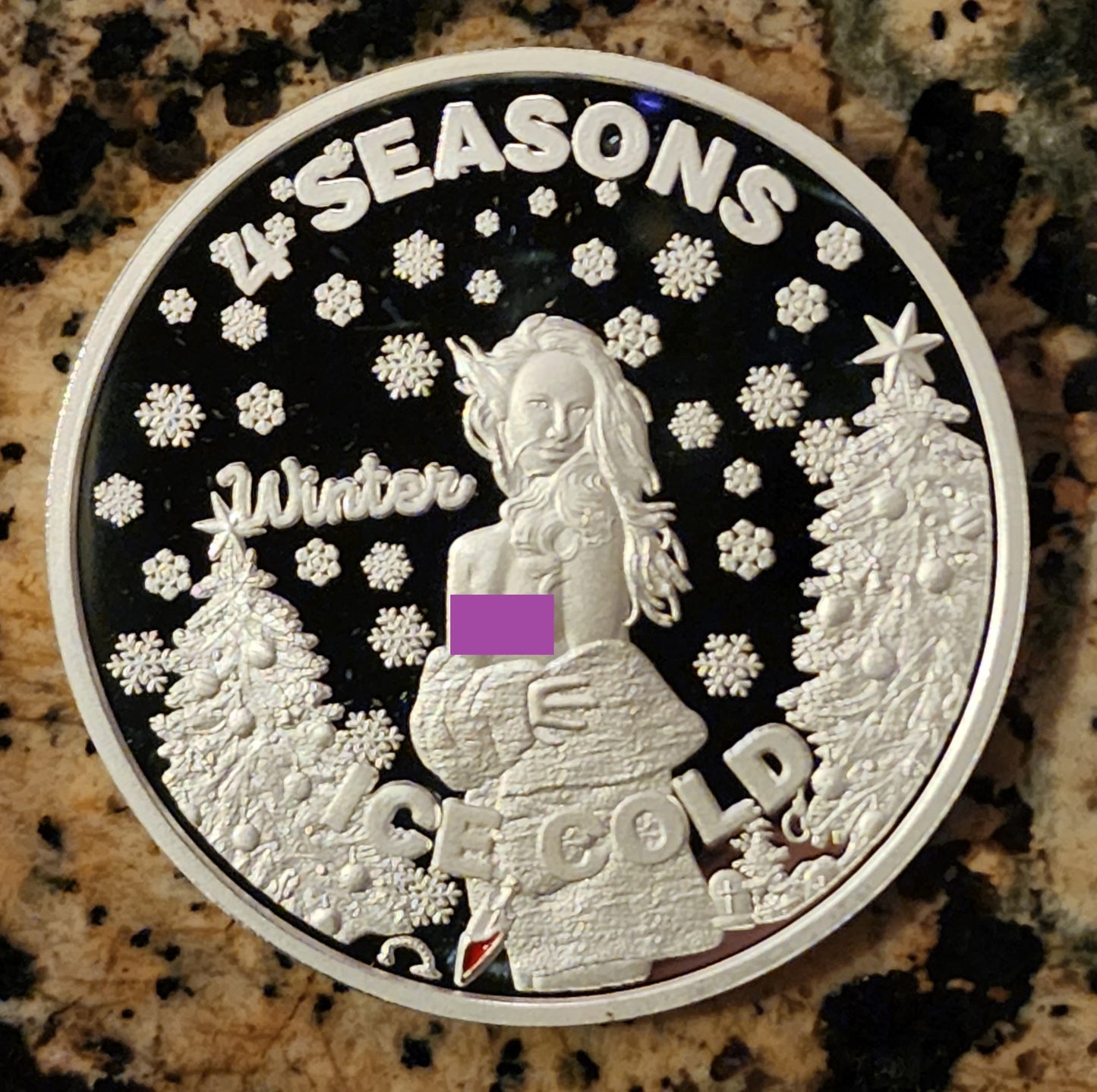 Winter - Ice Cold - 4 Seasons 1oz .999 Fine Silver Round 100 Minted w/ COA