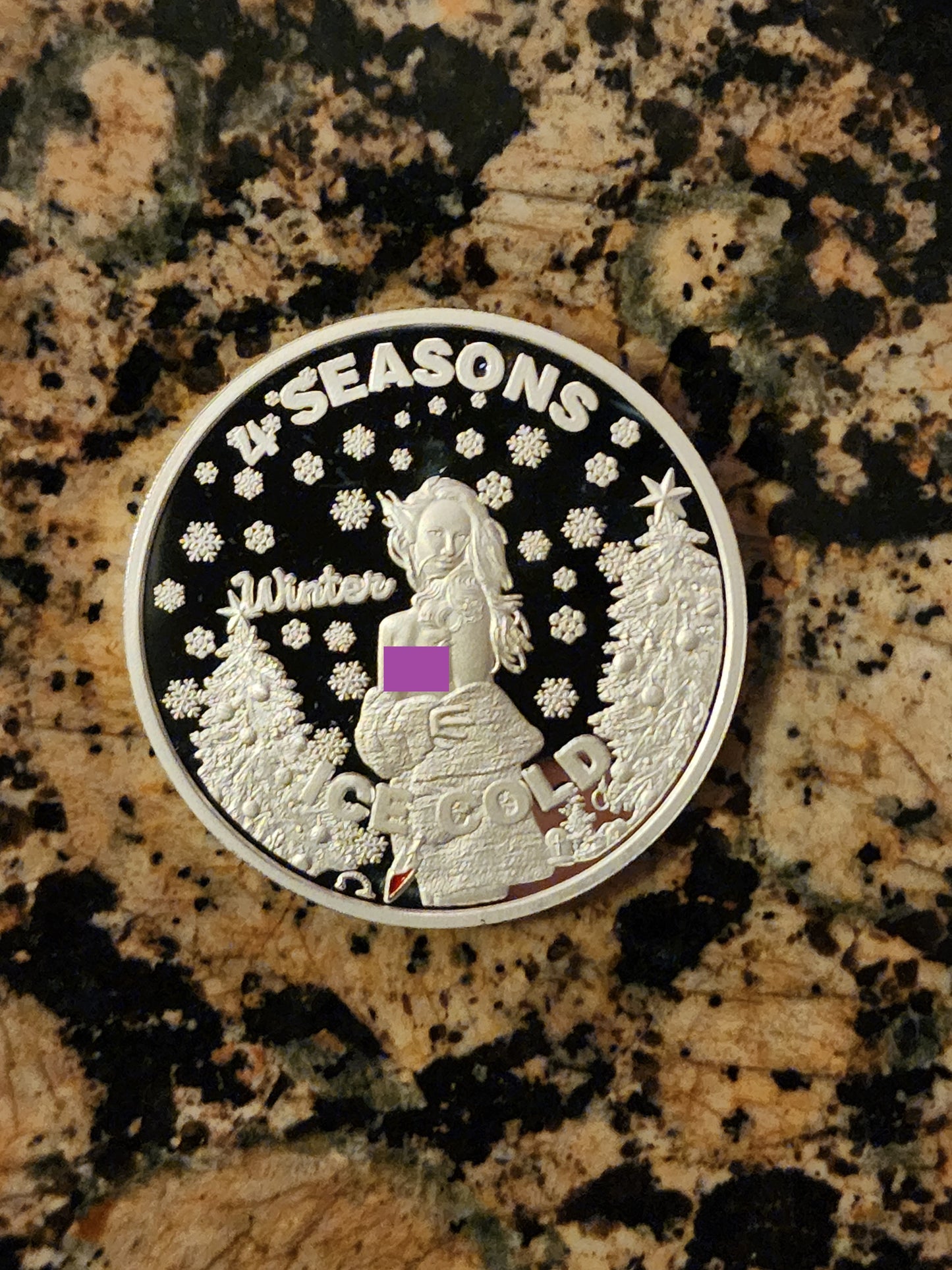 Winter - Ice Cold - 4 Seasons 1oz .999 Fine Silver Round 100 Minted w/ COA