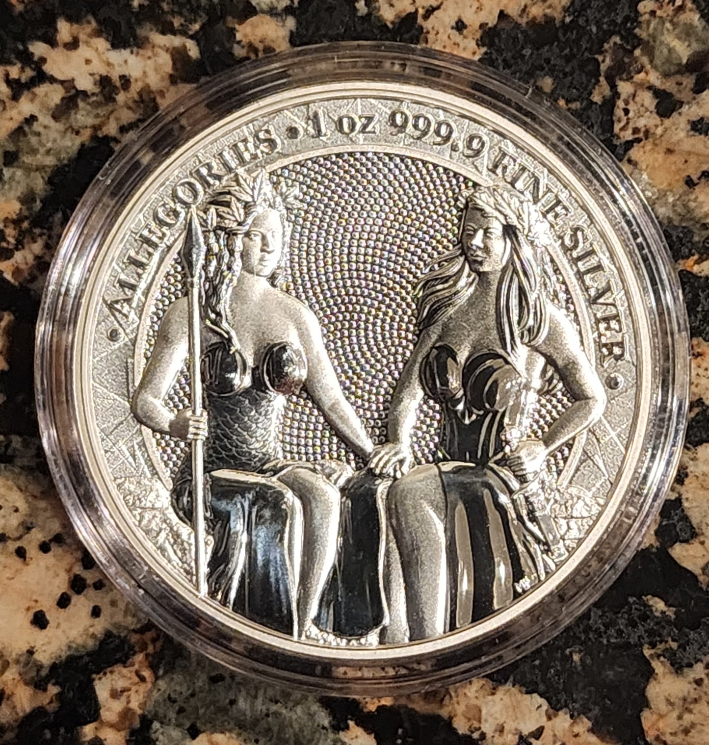 2021 AUSTRIA & GERMANIA THE ALLEGORIES 1 oz .9999 Silver BU Coin in capsule w/ COA - 25,000 Minted