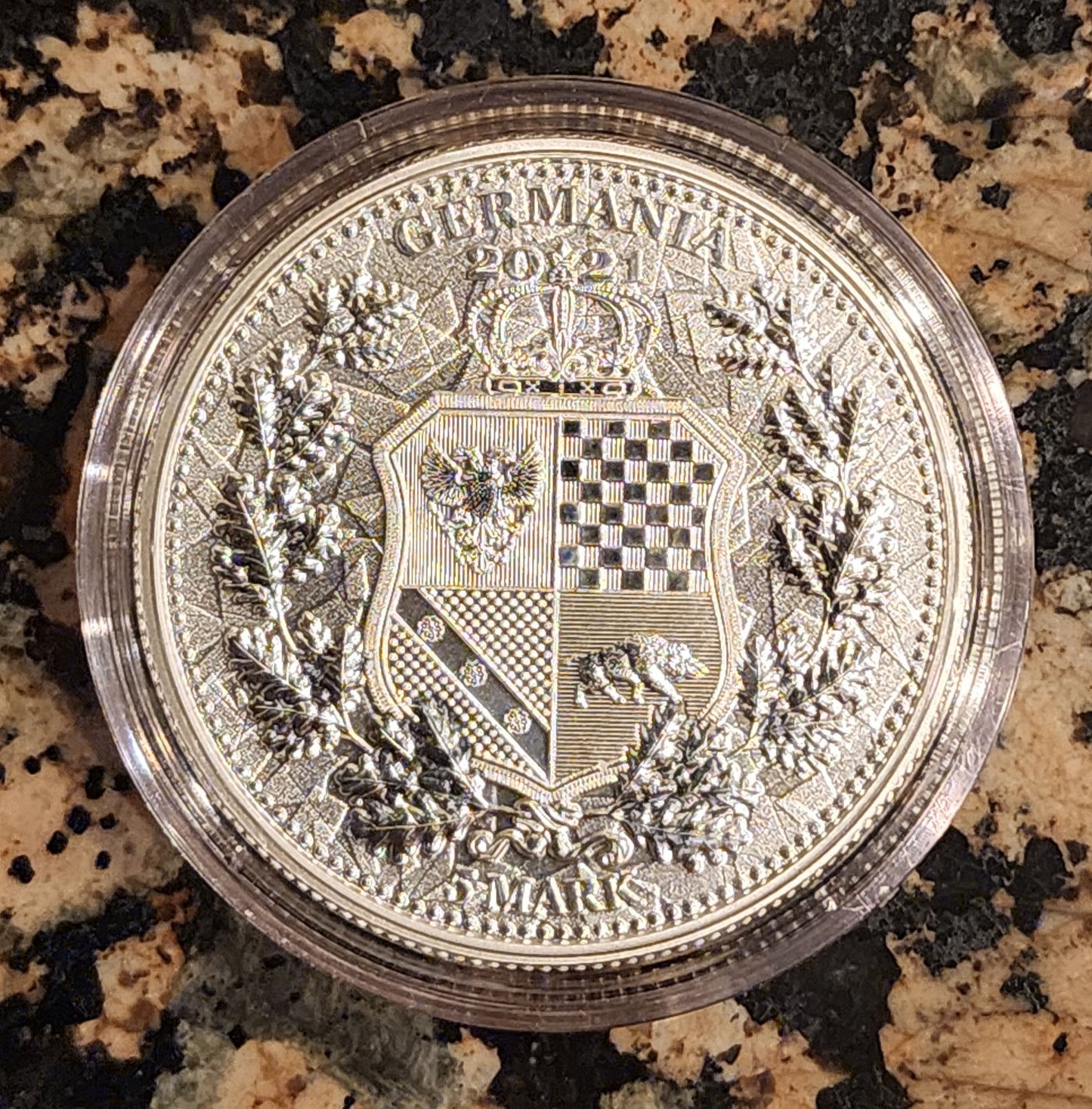 2021 AUSTRIA & GERMANIA THE ALLEGORIES 1 oz .9999 Silver BU Coin in capsule w/ COA - 25,000 Minted