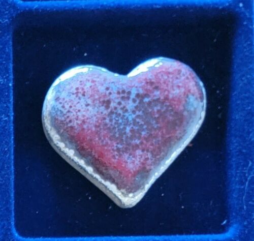 Valentines Day Heart Twice Baked One-Off #4 .999 1oz Silver Baked Enamel Art Bar