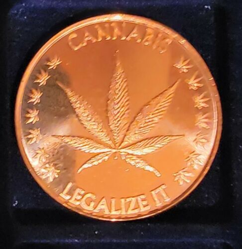 Cannabis Legalize It 1 AVDP Ounce Pure Copper Round BU w/Protective Capsule