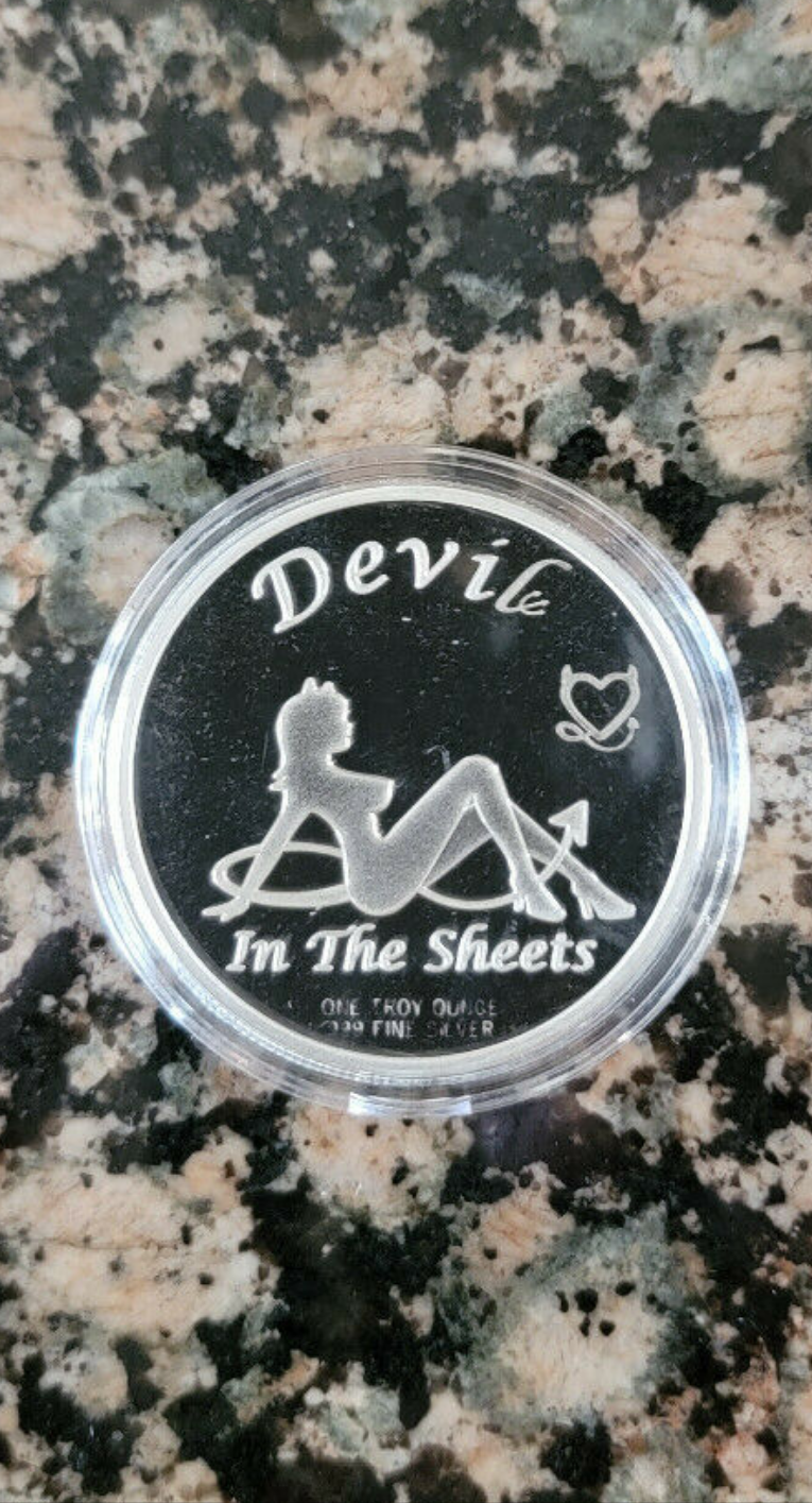 Angel In The Streets Devil in the Sheets .999 Silver Round 1 troy oz