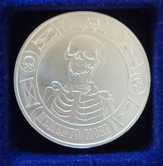 Memento Mori Death Laughing Skull 1 oz .999 Silver Round