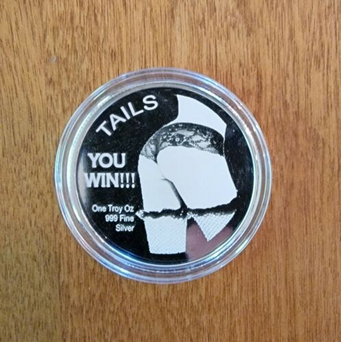 Heads You Win Tails You Win Sexy Woman .999 Silver Round 1 Troy Ounce