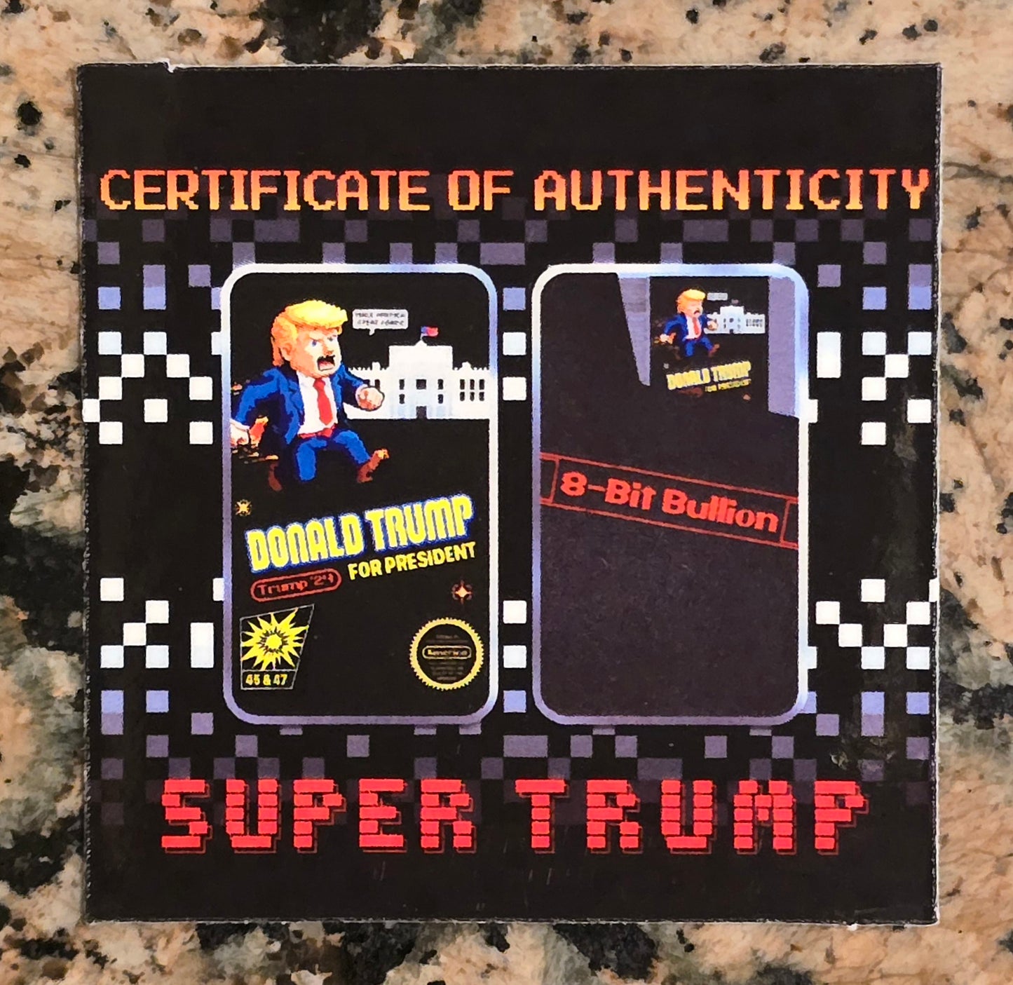Super Trump For President 2024 1 Oz .999 Colorized Silver Bar 450 Minted w/Case
