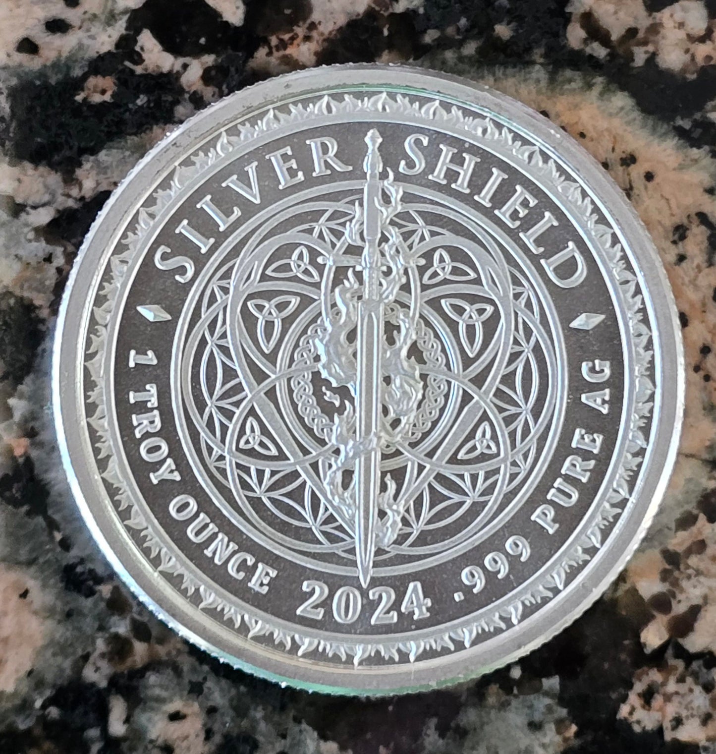 CHRIST IS COMING SILVER SHIELD .999 FINE SILVER COLLECTORS ROUND w/ CAPSULE