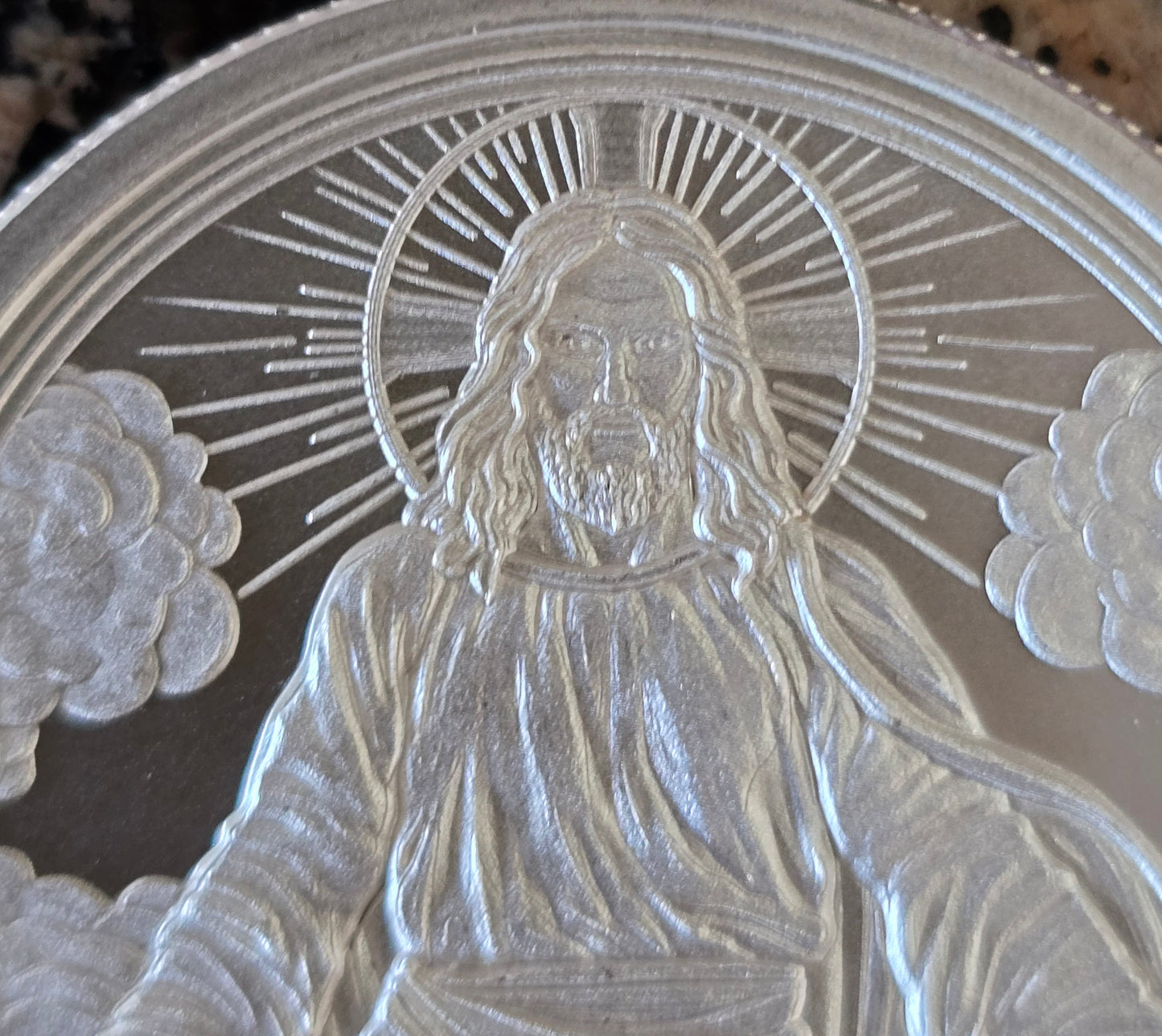 CHRIST IS COMING SILVER SHIELD .999 FINE SILVER COLLECTORS ROUND w/ CAPSULE