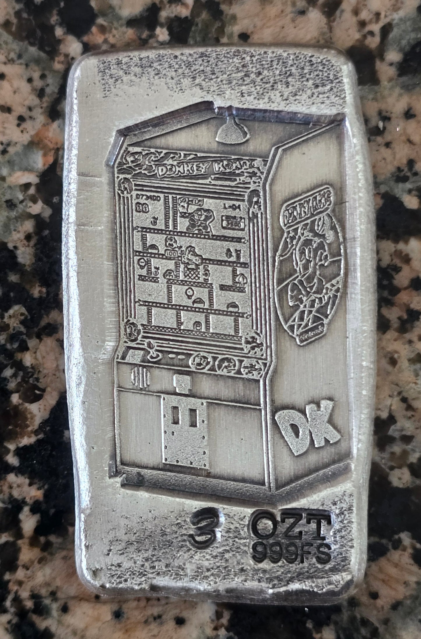 Donkey Kong Arcade Hand Poured Limited Edition .999 Silver 3 Troy Oz with COA