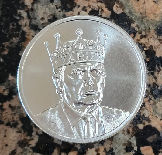 2025 Trump Tariff King 1 Troy Oz Silver Round .999 Fine BU w/ Protective Capsule