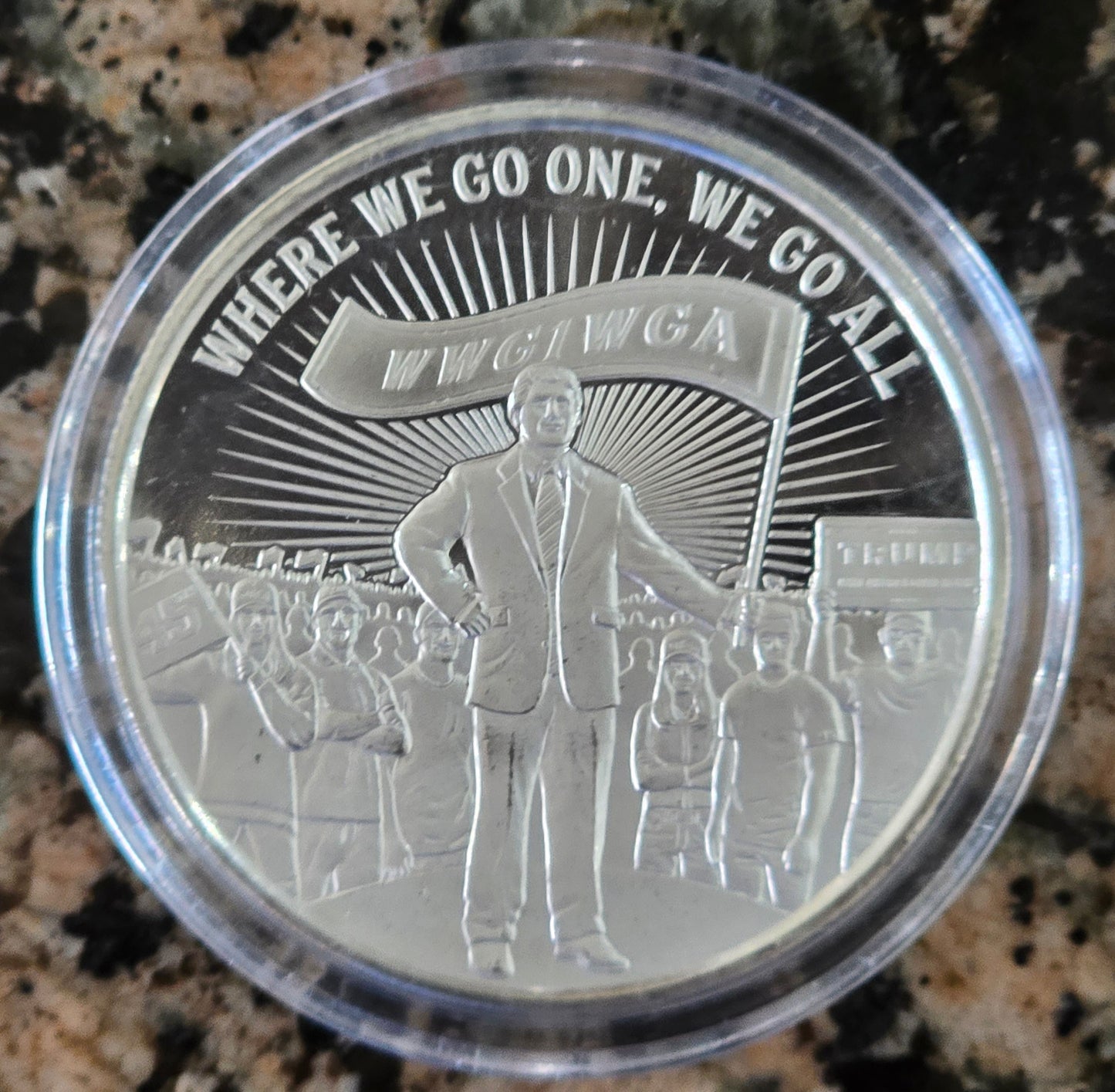Trump ... Go ... All .. 1 Oz .999 Fine Silver Round, Rare Limited Edition
