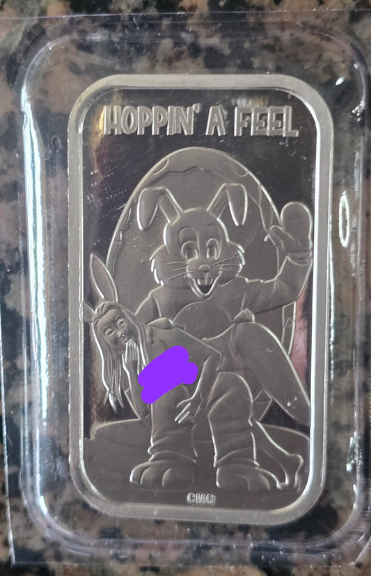 2025 Hoppin For a Feel 1 Oz .999 Silver Sexy CMG Art Bar Rare 150 mintage w/ COA