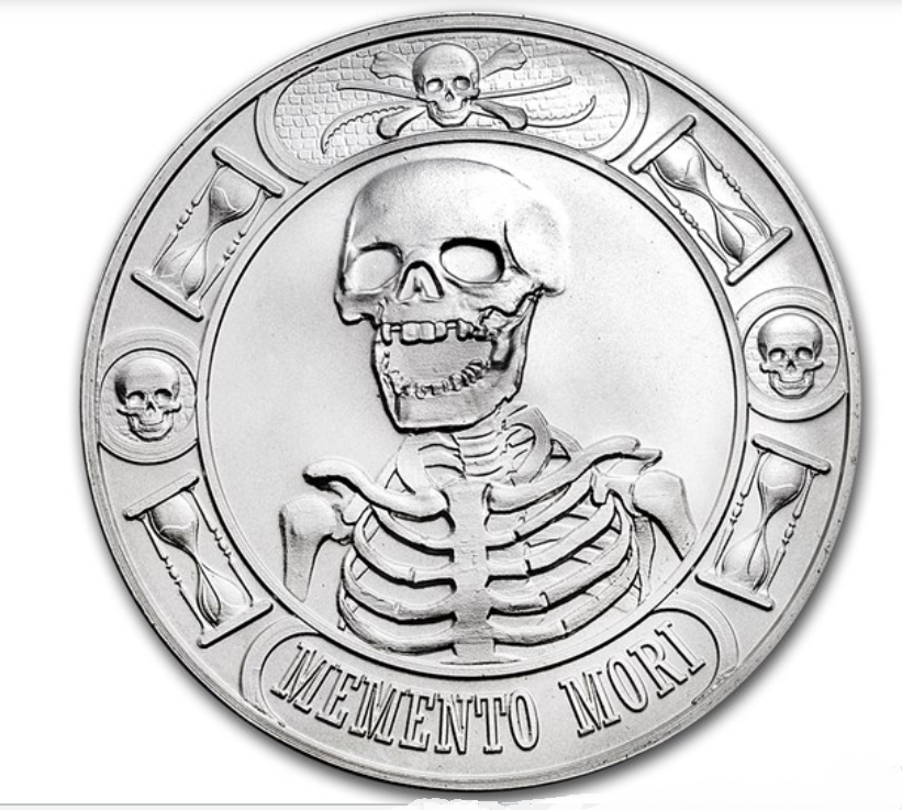 Memento Mori Death Laughing Skull 1 oz .999 Silver Round