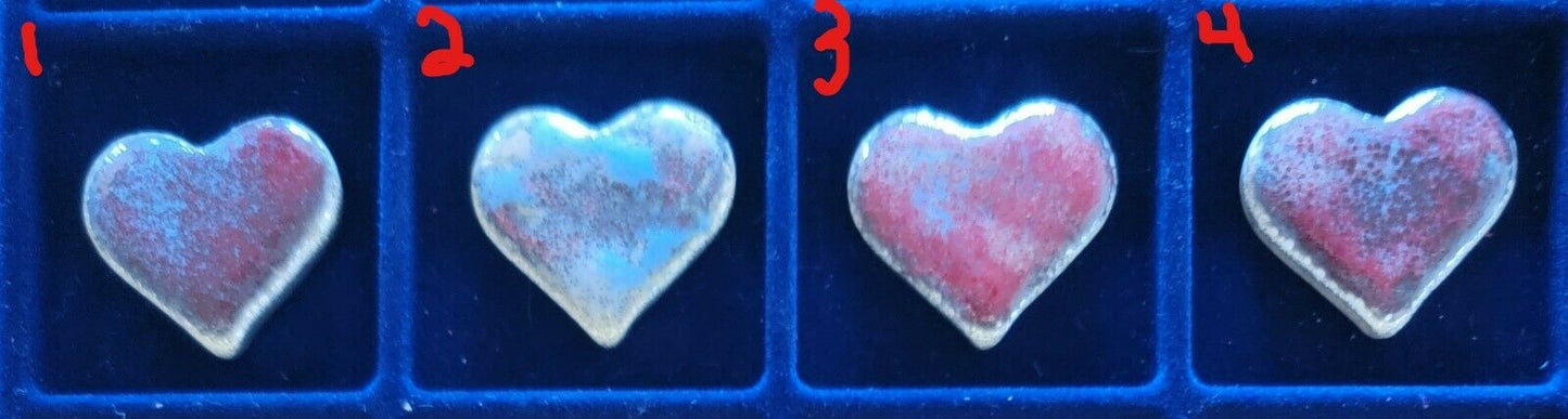 Valentines Day Heart Twice Baked One-Off #2 .999 1oz Silver Baked Enamel Art Bar