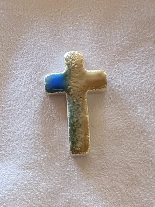 Pray For Ukraine .999 Fine Silver Cross Enamel Art Bar - 1 Oz