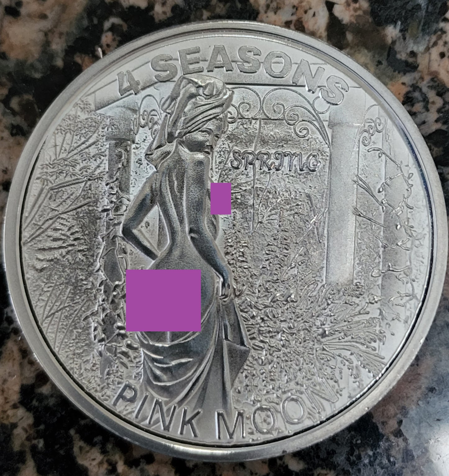 Spring - Pink Moon - 4 Seasons 1oz .999 Fine Silver Round 100 Minted