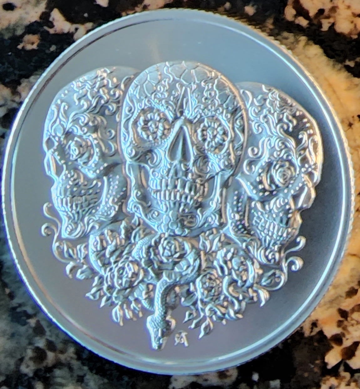 2023 Sugar Skull 1 Troy Oz Silver Round .999 BU Limited Mintage