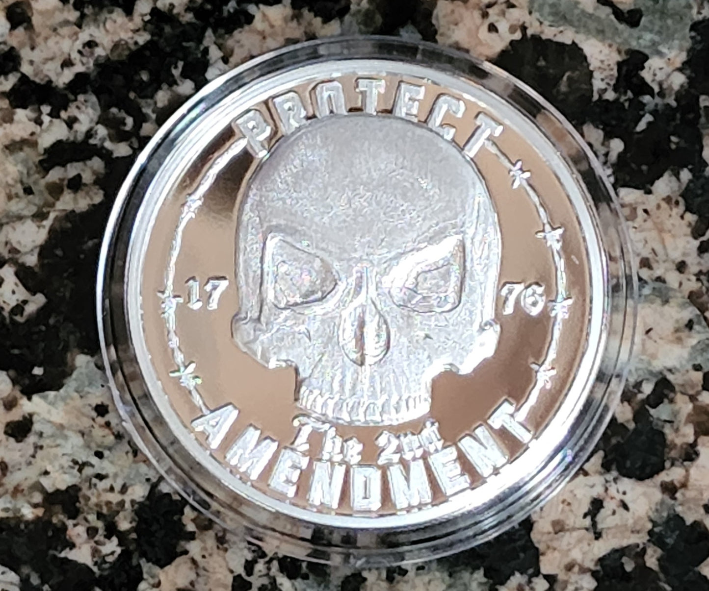 2A Skull of Protection 1 Oz .999 Fine Silver Collector's Round w/ COA