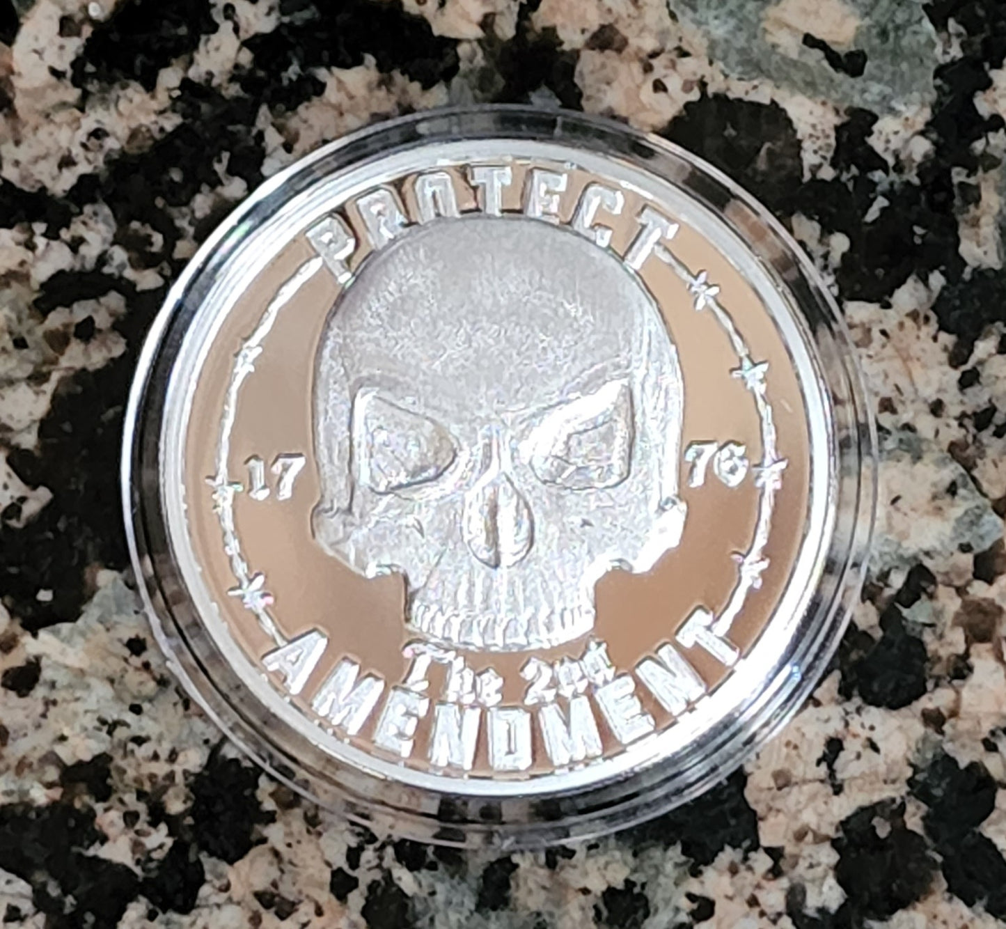 2A Skull of Protection 1 Oz .999 Fine Silver Collector's Round w/ COA